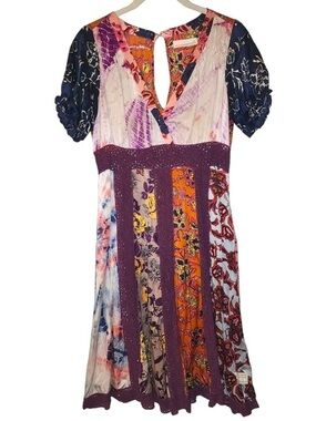 Odd Molly Multicolor Patchwork Midi Dress